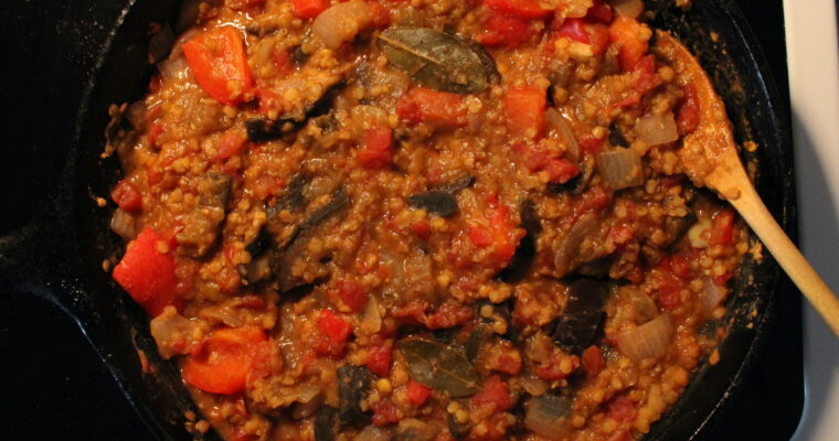 Turkish Lentil & Eggplant Stew