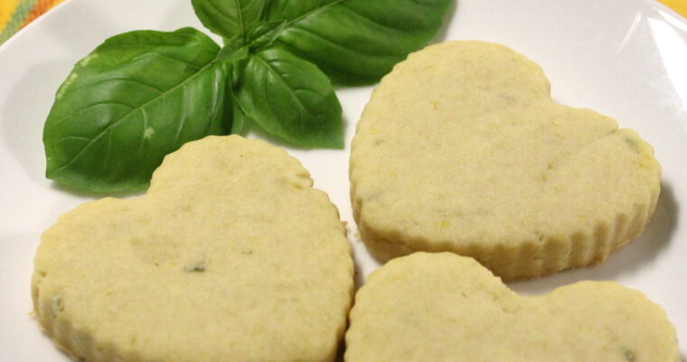 Lemon Basil Shortbread Cookies