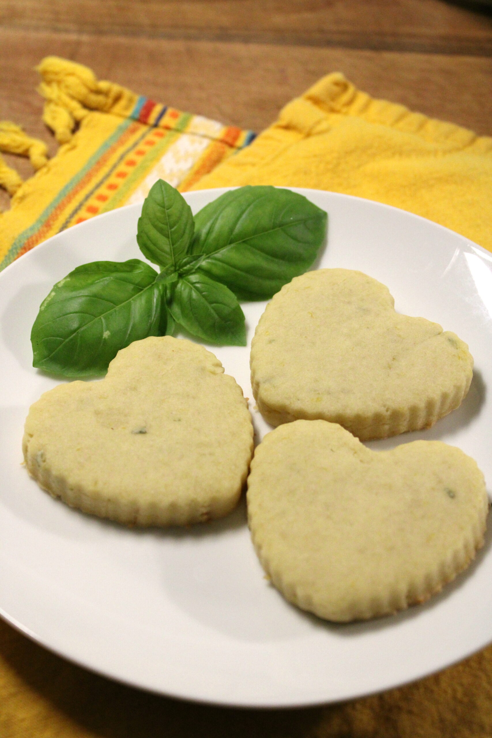 Lemon Basil Shortbread Cookies