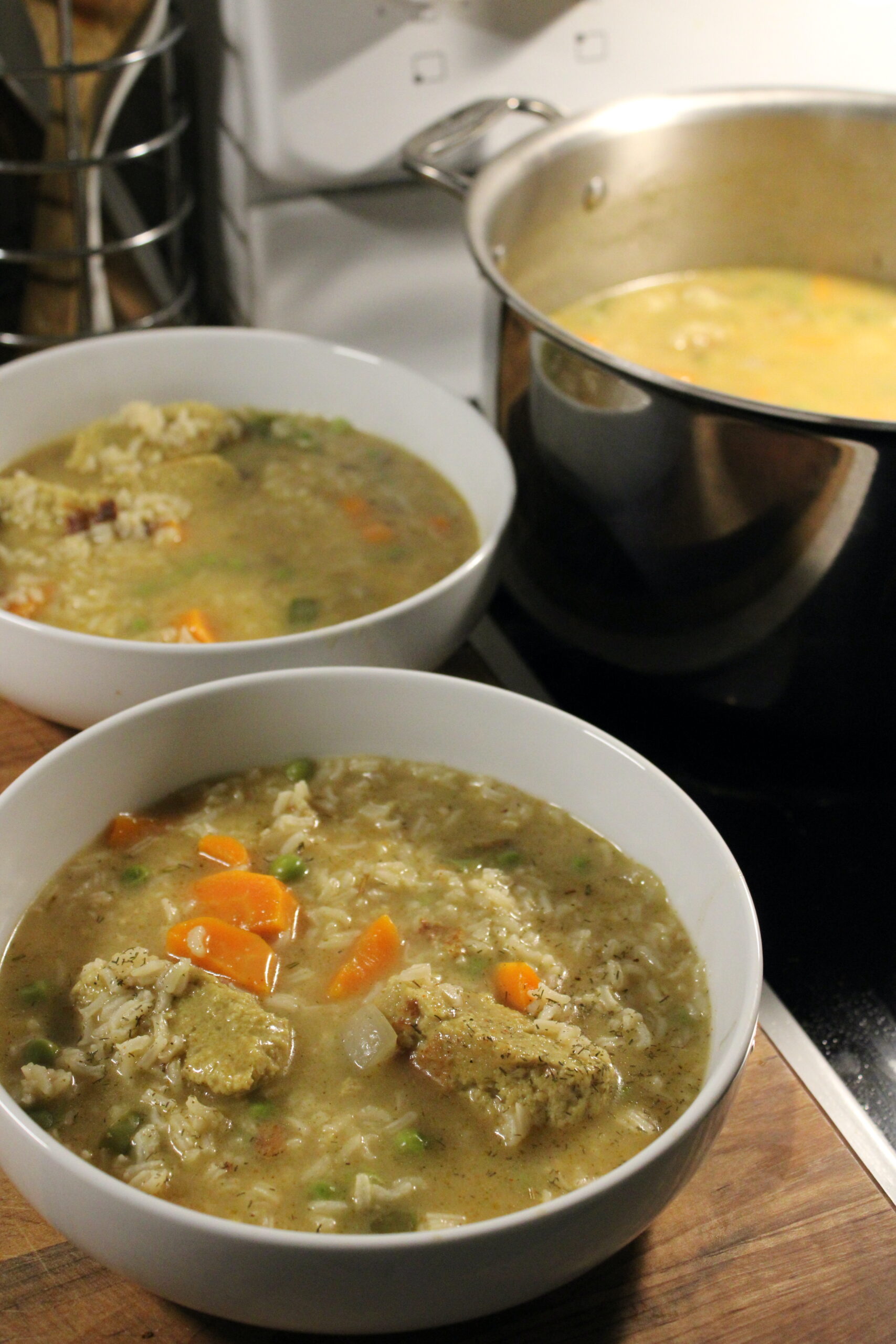 Hearty Chick’n & Rice Soup